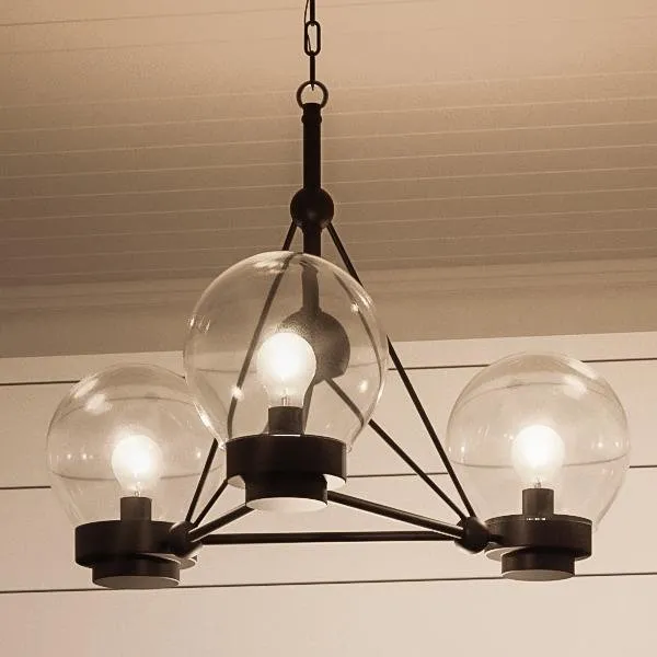 UHP2705 Contemporary Ceiling Fixture, 14"H x 19.625"W, Midnight Black Finish, Aberdeen Collection — Urban Ambiance LED Post Top Lights  3000K
