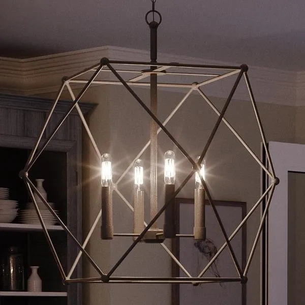 UHP2703 Contemporary Chandelier, 19"H x 23.5"W, Midnight Black Finish, Aberdeen Collection — Urban Ambiance LED Landscape Lights  3000K