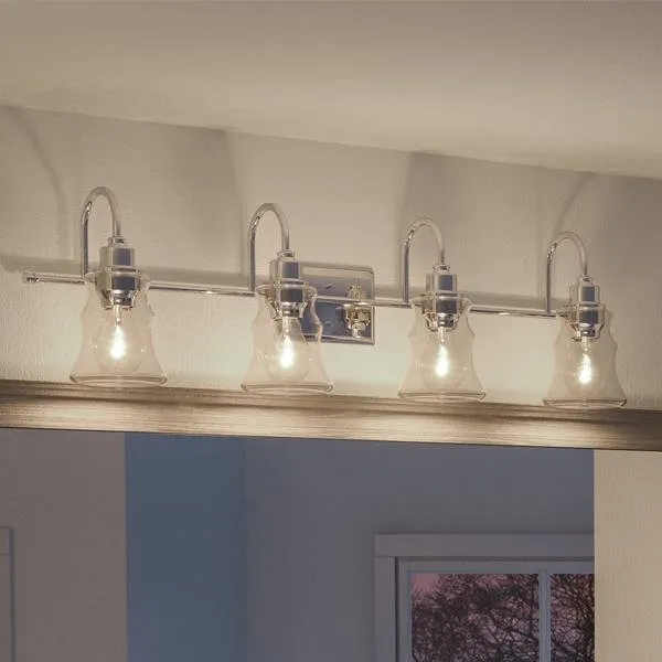 UHP2554 Vintage Bathroom Vanity Light, 9.25"H x 33.375"W, Polished Chrome Finish, Columbus Collection — Urban Ambiance LED Linear Lights  3000K