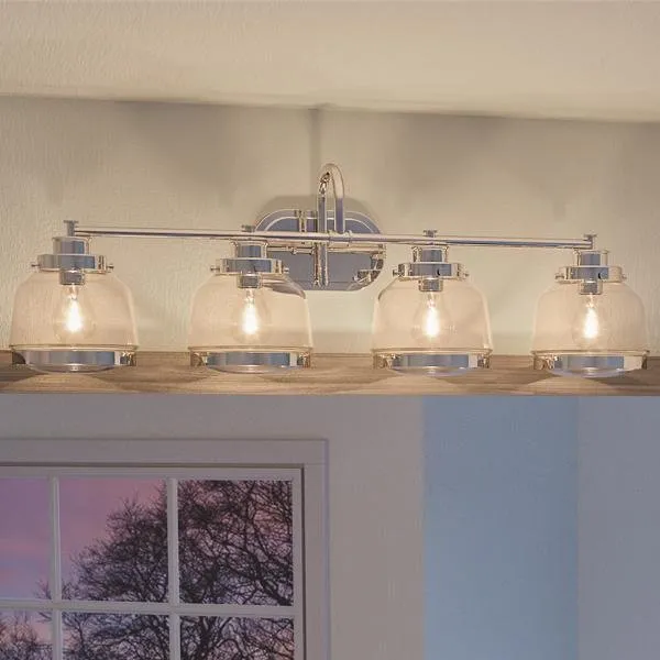 UHP2540 Luxe Industrial Chic Bathroom Vanity Light, 11.25"H x 35.75"W, Polished Nickel Finish, Nottingham Collection — Urban Ambiance LED Linear Lights  3000K