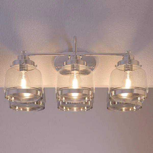 UHP2538 Luxe Industrial Bathroom Vanity Light, 11.25"H x 26"W, Polished Nickel Finish, Nottingham Collection — Urban Ambiance LED Linear Lights  3000K