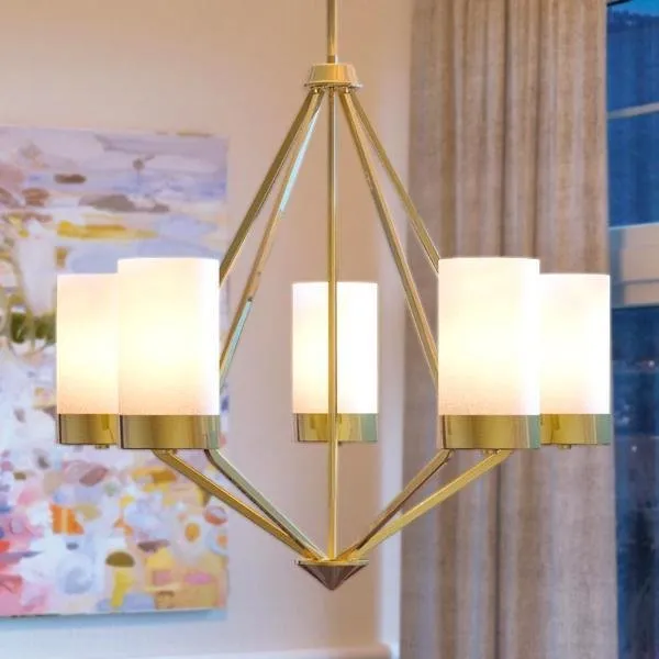 UHP2301 Contemporary Chandelier, 23"H x 27.375"W, Brushed Bronze Finish, Madison Collection — Urban Ambiance LED Landscape Lights  3000K