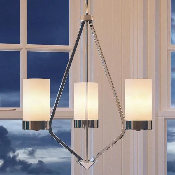 UHP2298 Contemporary Chandelier, 23"H x 21.75"W, Polished Chrome Finish, Madison Collection — Urban Ambiance LED Landscape Lights  3000K