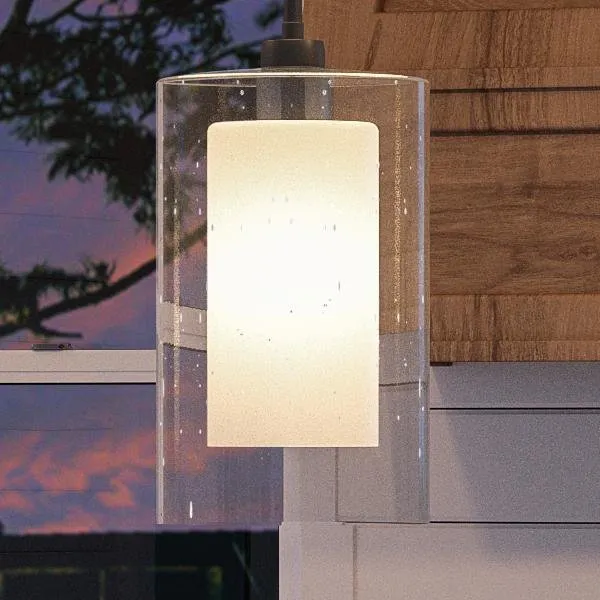 UHP2263 Contemporary Pendant Light, 13.5"H x 7.75"W, Charcoal Finish, Memphis Collection — Urban Ambiance LED Landscape Lights  3000K