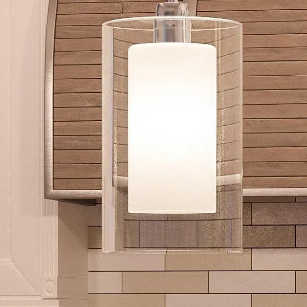UHP2262 Contemporary Pendant Light, 13.5"H x 7.75"W, Polished Chrome Finish, Memphis Collection — Urban Ambiance LED Landscape Lights  3000K