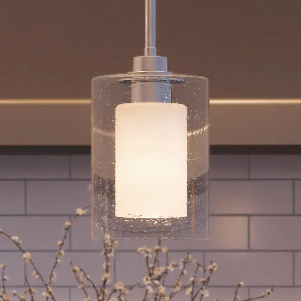 UHP2260 Contemporary Pendant Light, 10"H x 5.875"W, Polished Chrome Finish, Memphis Collection — Urban Ambiance LED Landscape Lights  3000K