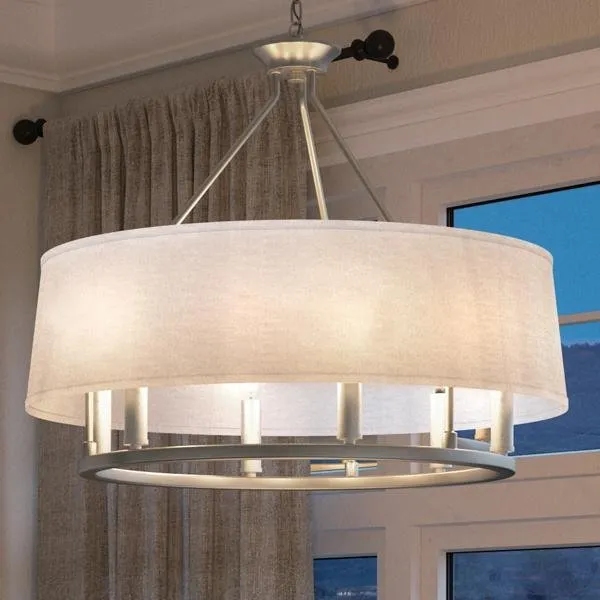 UHP2182 Cosmopolitan Chandelier, 22.375"H x 24"W, Brushed Nickel Finish, Marsala Collection — Urban Ambiance LED Landscape Lights  3000K