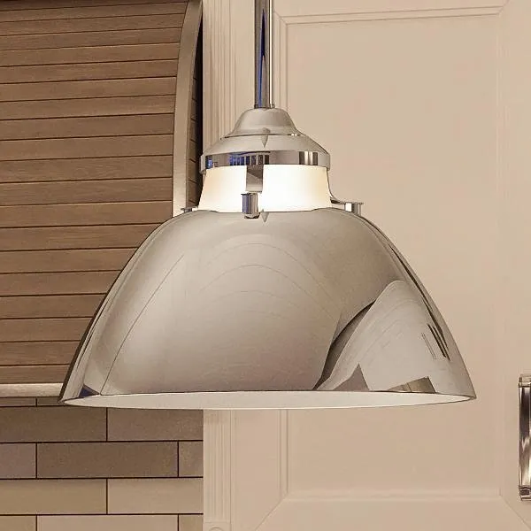 UHP2150 Americana Pendant Light, 8.25"H x 11"W, Polished Nickel Finish, Sunderland Collection — Urban Ambiance LED Landscape Lights  3000K