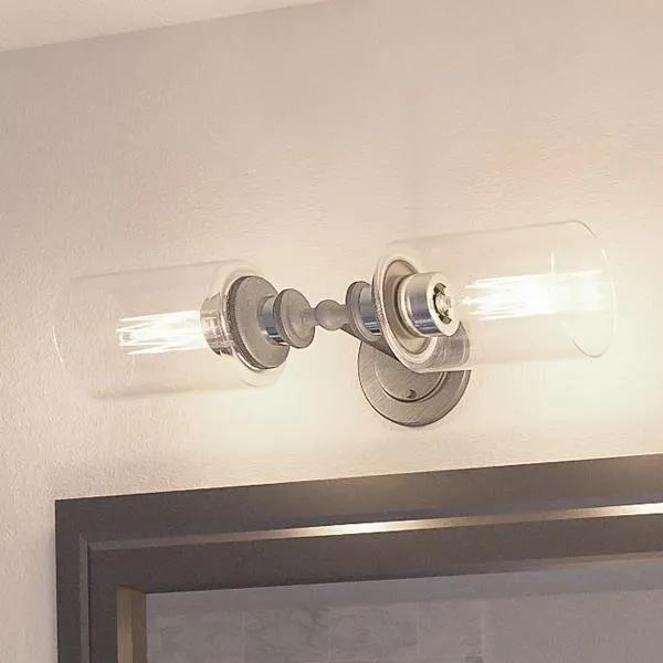 UHP2061 Luxe Industrial Chic Bathroom Vanity Light, 4.75"H x 18.5"W, Aged Nickel Finish, Lincoln Collection — Urban Ambiance LED Linear Lights  3000K