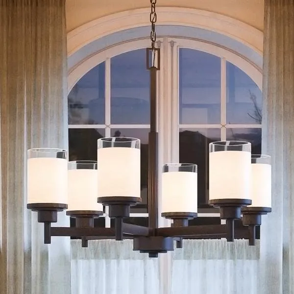 UHP2024 Contemporary Chandelier, 19.75"H x 25"W, Olde Bronze Finish, Cupertino Collection — Urban Ambiance LED Landscape Lights  3000K