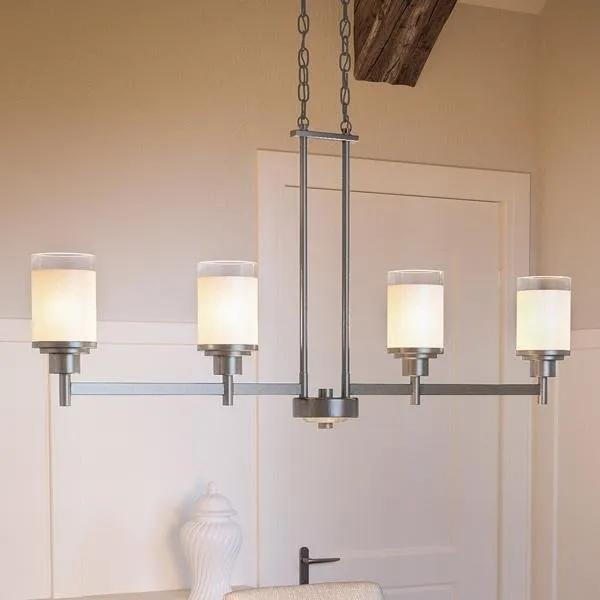 UHP2019 Contemporary Chandelier, 20"H x 34.167"W, Brushed Nickel Finish, Cupertino Collection — Urban Ambiance LED Linear Lights  3000K
