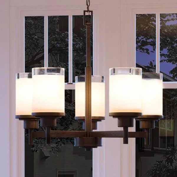 UHP2018 Contemporary Chandelier, 19.75"H x 20"W, Olde Bronze Finish, Cupertino Collection — Urban Ambiance LED Landscape Lights  3000K