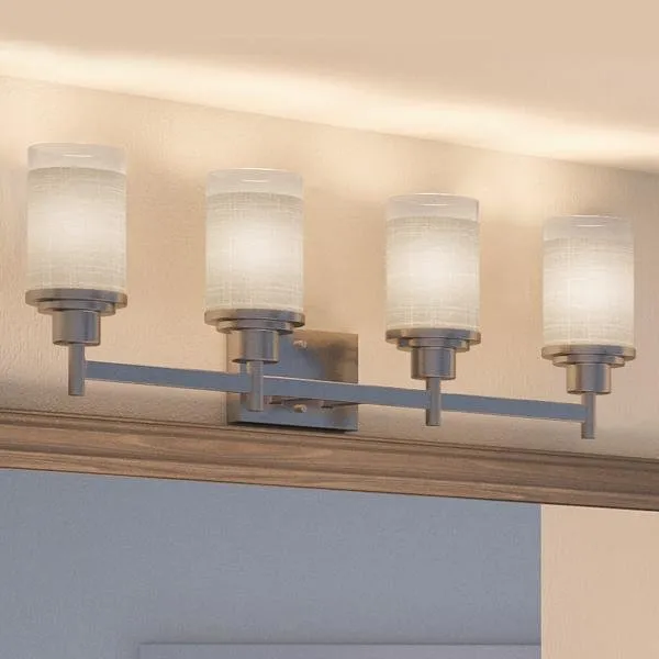 UHP2014 Contemporary Bathroom Vanity Light, 9.4375"H x 31"W, Brushed Nickel Finish, Cupertino Collection — Urban Ambiance LED Linear Lights  3000K
