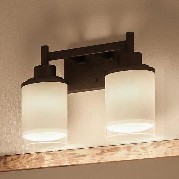 UHP2011 Contemporary Bathroom Vanity Light, 9.5"H x 13"W, Olde Bronze Finish, Cupertino Collection — Urban Ambiance LED Linear Lights  3000K