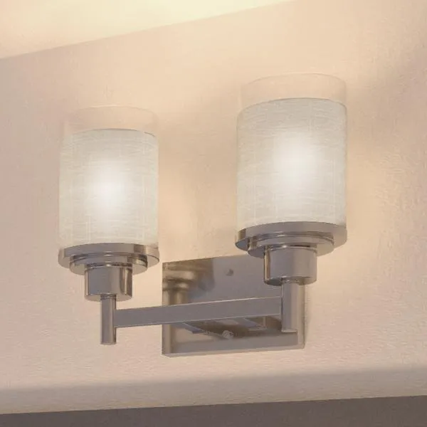 UHP2010 Contemporary Bathroom Vanity Light, 9.5"H x 13"W, Brushed Nickel Finish, Cupertino Collection — Urban Ambiance LED Linear Lights  3000K