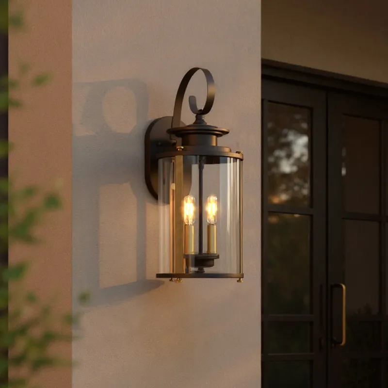 UHP1120 Rustic Outdoor Wall Light, 19.25"H x 8"W, Olde Bronze Finish, Plymouth Collection — Urban Ambiance LED Wall Lights  3000K