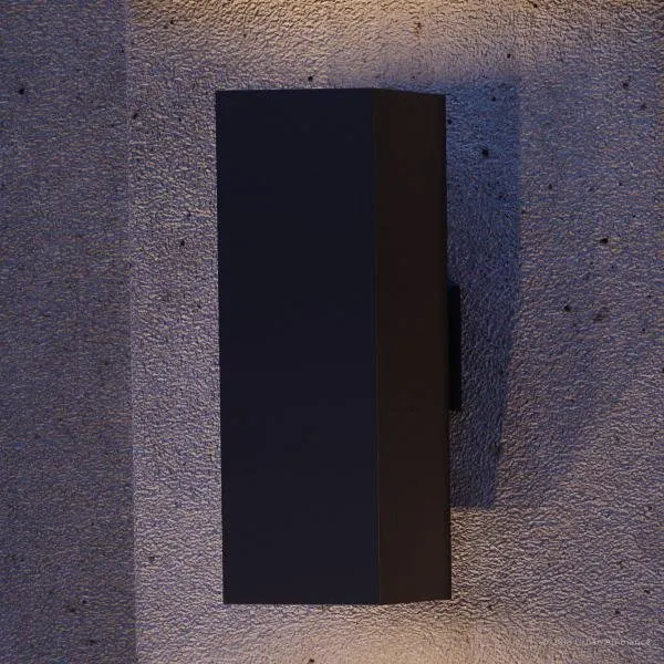 UHP1113 Minimalist Outdoor Wall Light, 18"H x 6"W, Midnight Black Finish, Madrid Collection — Urban Ambiance LED Linear Lights  3000K
