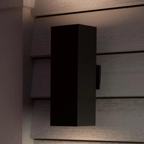UHP1112 Minimalist Outdoor Wall Light, 18"H x 6"W, Midnight Black Finish, Madrid Collection — Urban Ambiance LED Linear Lights  3000K