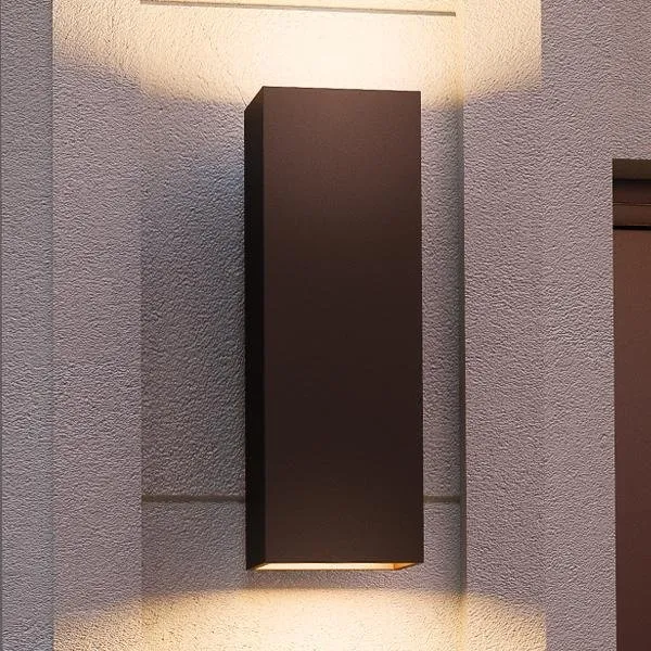 UHP1110 Minimalist Outdoor Wall Light, 18"H x 6"W, Olde Bronze Finish, Madrid Collection — Urban Ambiance LED Linear Lights  3000K
