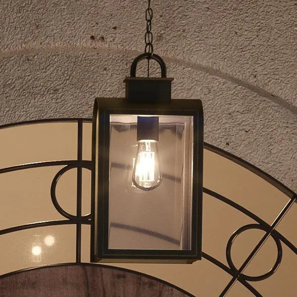 UHP1104 Art Deco Deco Outdoor Pendant Light, 16"H x 8"W, Oil Rubbed Bronze Finish, Chesterfield Collection — Urban Ambiance LED Landscape Lights  3000K