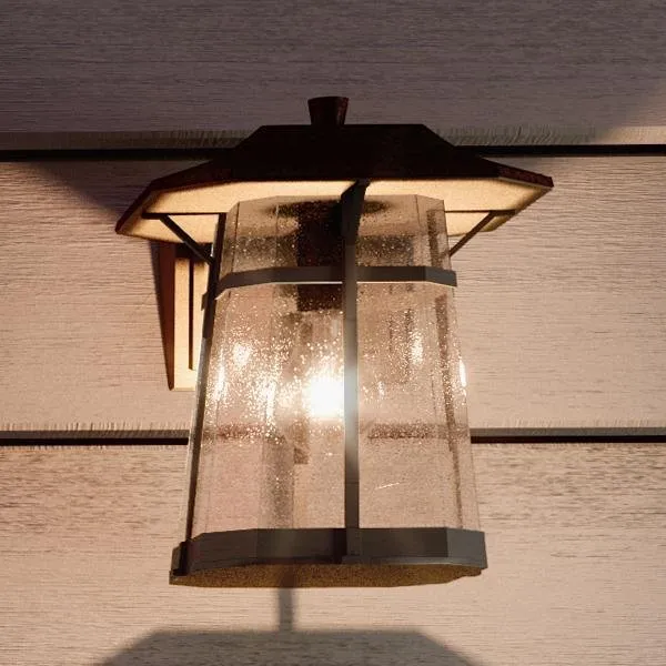 UHP1070 Rustic Outdoor Wall Light, 8.625"H x 6.5"W, Coffee Bronze Finish, Gold Coast Collection — Urban Ambiance LED Wall Lights  3000K