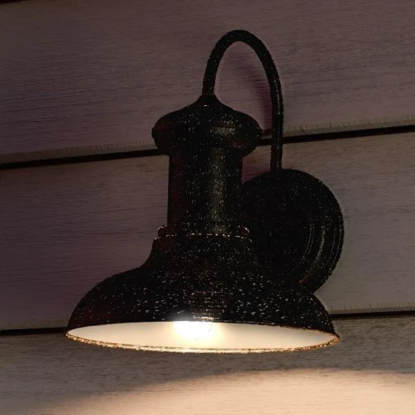 UHP1021 Luxe Industrial Chic Outdoor Wall Light, 10"H x 8.125"W, Olde Iron Finish, Palermo Collection — Urban Ambiance LED Wall Lights  3000K