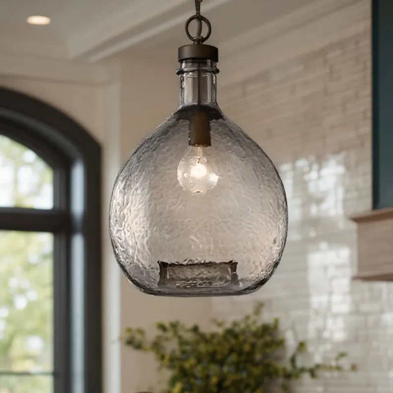 UHP2771 Modern Farmhouse Pendant, 20-3/8"H x 13"W, Olde Bronze Finish, Hobart Collection — Urban Ambiance LED Landscape Lights  3000K