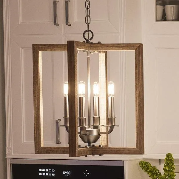 UHP2740 Modern Farmhouse Chandelier, 18-3/4"H x 16"W, Galvanized Steel Finish, Brighton Collection — Urban Ambiance LED Landscape Lights  3000K