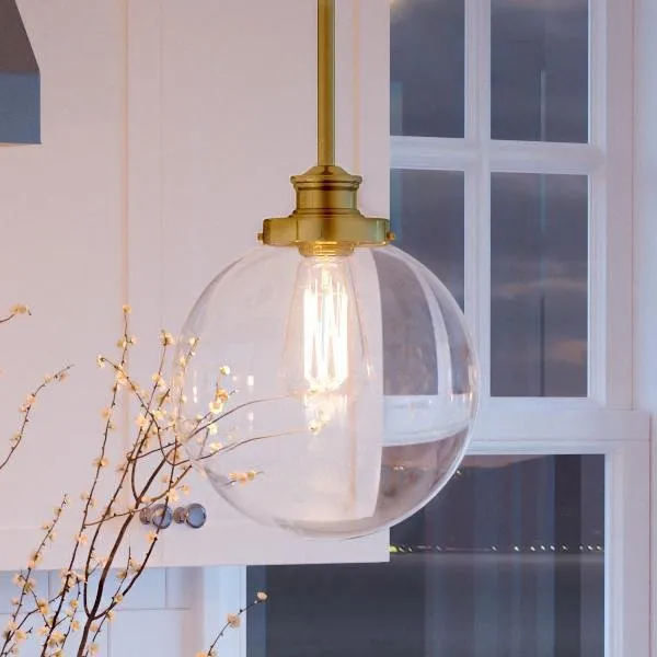 UHP2643 Vintage Pendant, 12-3/4"H x 9-3/4"W, Native Brass Finish, Glasgow Collection — Urban Ambiance LED Landscape Lights  3000K