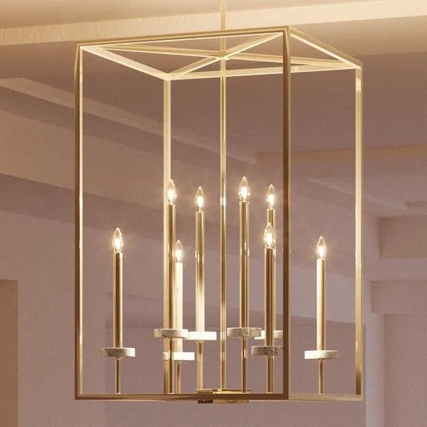 UHP2634 Cosmopolitan Chandelier, 30-1/2"H x 20"W, Palladian Gold Finish, Oxford Collection — Urban Ambiance LED Landscape Lights  3000K