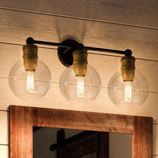 UHP2502 Vintage Industrial Bath Fixture, 10-7/8"H x 24-1/2"W, Olde Bronze Finish, Belfast Collection — Urban Ambiance LED Linear Lights  3000K