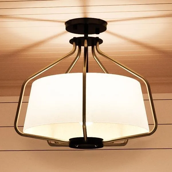 UHP2496 Mid-Century Modern Industrial Ceiling Fixture, 13-1/4"H x 16"W, Olde Bronze Finish, Palma Collection — Urban Ambiance LED Post Top Lights  3000K