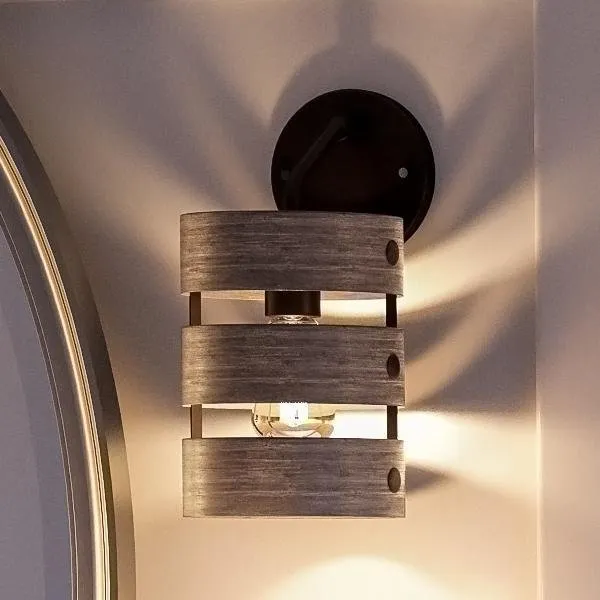 UHP2480 Modern Farmhouse Bath / Wall Light, 12"H x 6"W, Charcoal Finish, Adelaide Collection — Urban Ambiance LED Wall Lights  3000K