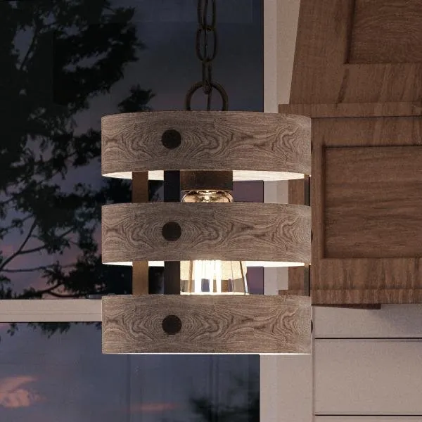 UHP2472 Modern Farmhouse Pendant, 10"H x 8-1/2"W, Charcoal Finish, Adelaide Collection — Urban Ambiance LED Landscape Lights  3000K