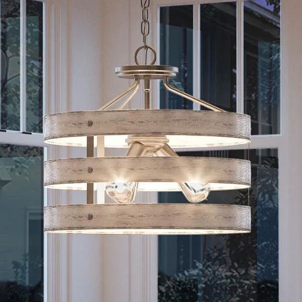 UHP2471 Modern Farmhouse Chandelier / Ceiling Fixture, 13-1/2"H x 17"W, Galvanized Steel, Adelaide Collection — Urban Ambiance LED Landscape Lights  3000K