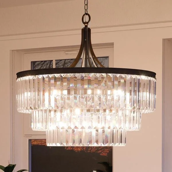 UHP2464 Traditional Traditional Chandelier, 29-1/4"H x 28"W, Olde Bronze Finish, Lille Collection — Urban Ambiance LED Landscape Lights  3000K