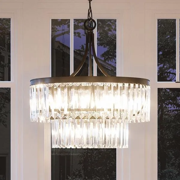 UHP2462 Traditional Chandelier, 23-7/8"H x 22-1/4"W, Olde Bronze Finish, Lille Collection — Urban Ambiance LED Landscape Lights  3000K