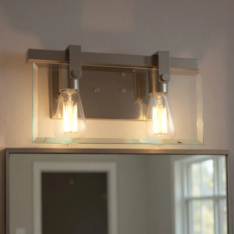 UHP2453 Modern Farmhouse Bath Fixture, 8-3/8"H x 14-7/8"W, Brushed Nickel Finish, Bristol Collection — Urban Ambiance LED Linear Lights  3000K
