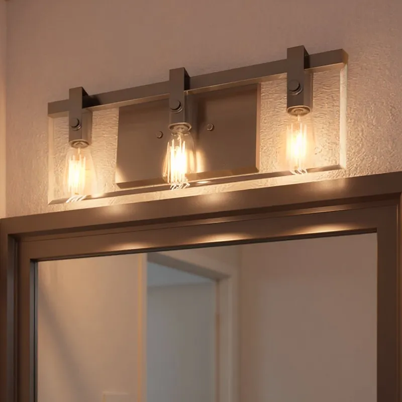 UHP2451 Modern Farmhouse Bath Fixture, 8-3/8"H x 22-3/4"W, Brushed Nickel Finish, Bristol Collection — Urban Ambiance LED Linear Lights  3000K
