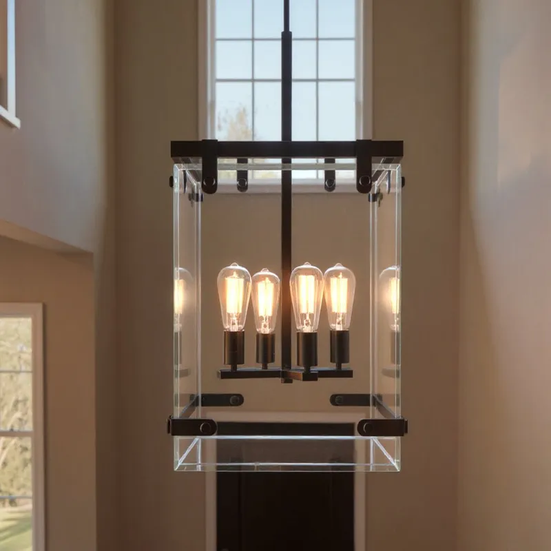 UHP2442 Modern Farmhouse Modern Chandelier, 28-3/8"H x 14-3/4"W SQ, Olde Bronze Finish, Bristol Collection — Urban Ambiance LED Landscape Lights  3000K