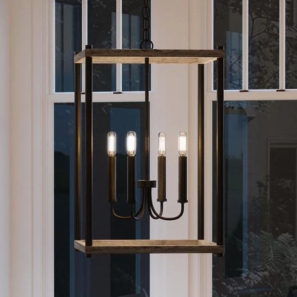 UHP2382 Modern Farmhouse Narrow Chandelier, 25"H x 14"W, Olde Bronze Finish, Leeds Collection — Urban Ambiance LED Landscape Lights  3000K