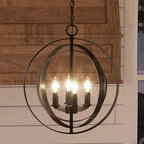 UHP2324 Luxe Industrial Chandelier, 18-3/8"H x 16"W, Olde Bronze Finish, Arezzo Collection — Urban Ambiance LED Landscape Lights  3000K