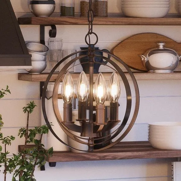 UHP2321 Luxe Industrial Pendant, 11-3/4"H x 10-1/8"W, Olde Bronze Finish, Arezzo Collection — Urban Ambiance LED Landscape Lights  3000K