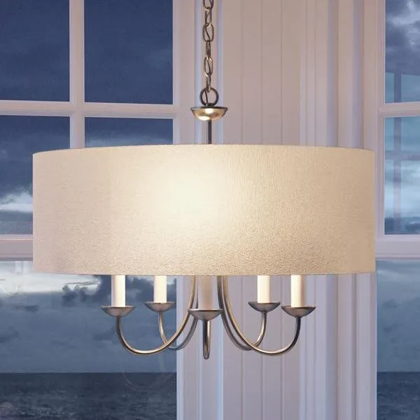 UHP2280 Transitional Chandelier, 21-1/8"H x 21-5/8"W, Brushed Nickel Finish, Aurora Collection — Urban Ambiance LED Landscape Lights  3000K
