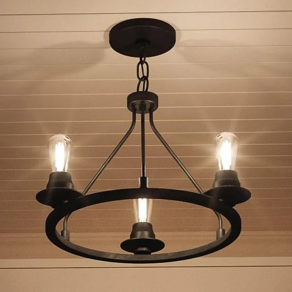 UHP2241 Luxe Industrial Ceiling Fixture, 15"H x 19-7/8"W, Charcoal Finish, Nashville Collection — Urban Ambiance LED Post Top Lights  3000K