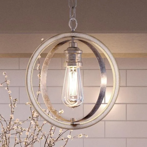 UHP2215 Vintage Pendant, 14"H x 12"W, Galvanized Steel Finish, Anchorage Collection — Urban Ambiance LED Landscape Lights  3000K