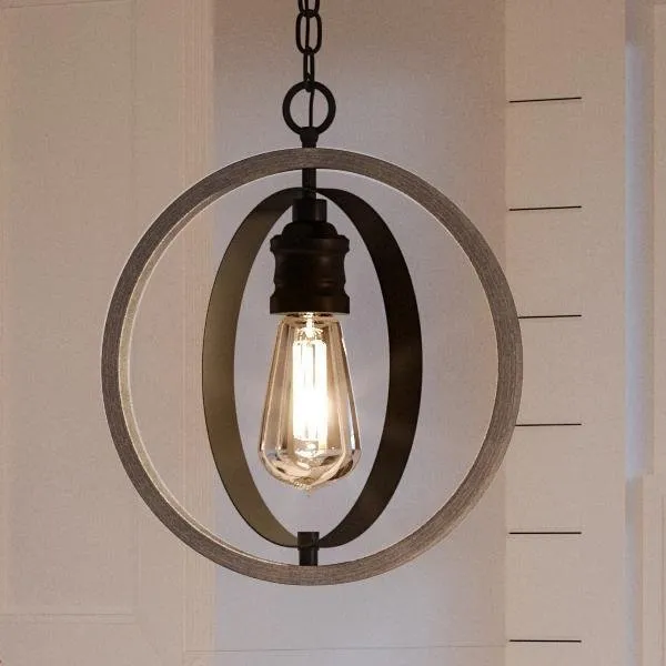 UHP2214 Vintage Pendant, 14"H x 12"W, Charcoal Finish, Anchorage Collection — Urban Ambiance LED Landscape Lights  3000K