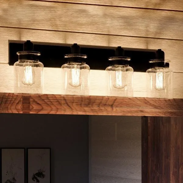 UHP2145 Modern Farmhouse Industrial Bath Fixture, 8-5/8"H x 30-1/4"W, Olde Bronze Finish, Bridgeport Collection — Urban Ambiance LED Linear Lights  3000K