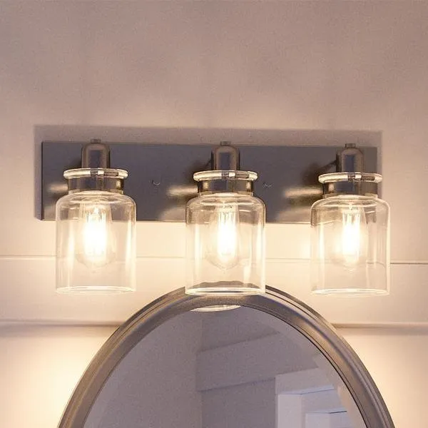 UHP2142 Modern Farmhouse Bath Fixture, 8-5/8"H x 21-5/8"W, Brushed Nickel Finish, Bridgeport Collection — Urban Ambiance LED Linear Lights  3000K