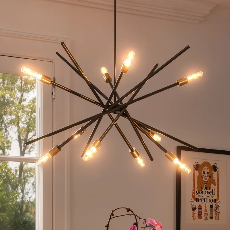 UHP2070 Modern Industrial Chandelier, 19-5/8"H x 42-3/8"W, Olde Bronze Finish, Miami Collection — Urban Ambiance LED Linear Lights  3000K